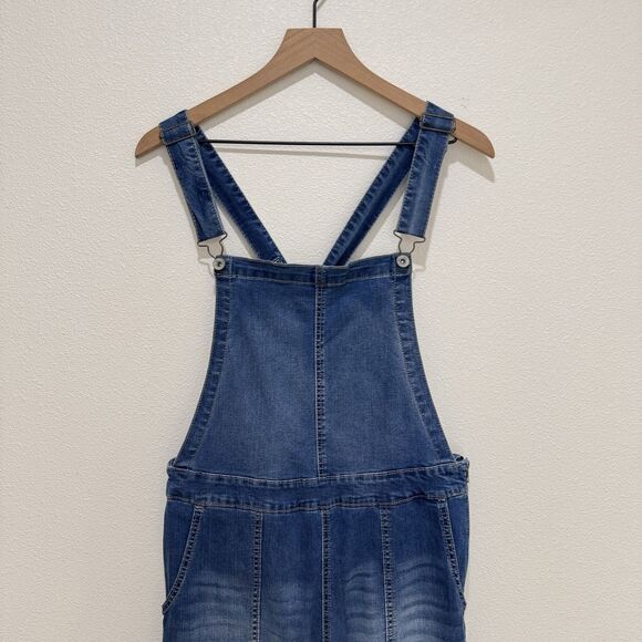 Wallflower Overalls Womens XL Blue Flare Stretch Modern Boho Festival Denim - Picture 3 of 16